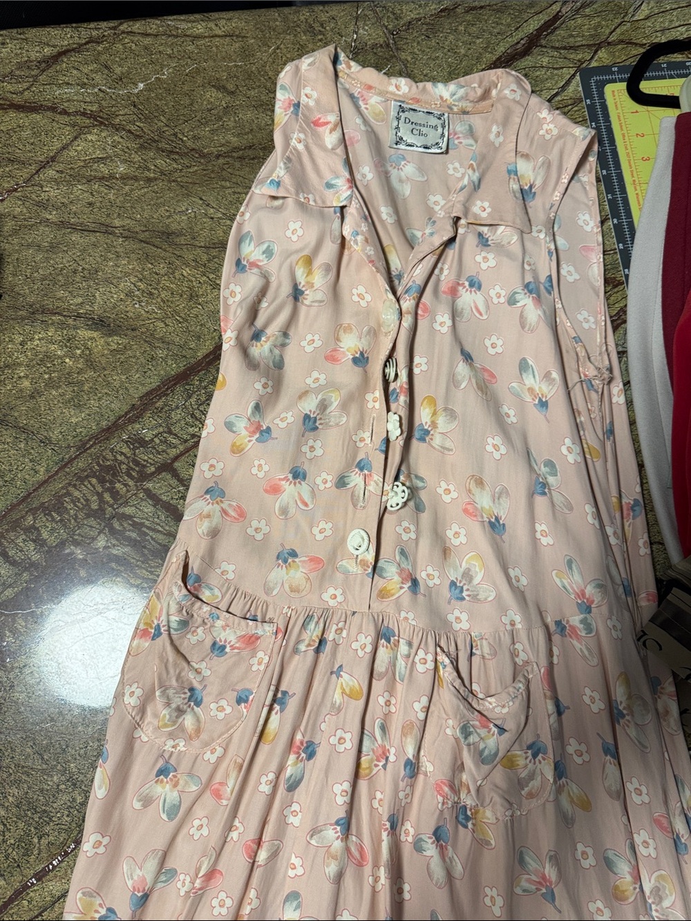 Clio Blush Pink Floral Button-Front Casual Dress